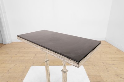 Lot 613 - A silvered steel 'Peristyle' console table by Soane Britain