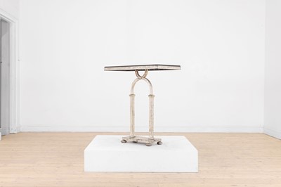Lot 613 - A silvered steel 'Peristyle' console table by Soane Britain