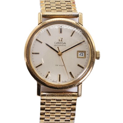 Lot 1470 - A gold Omega De Ville automatic bracelet watch