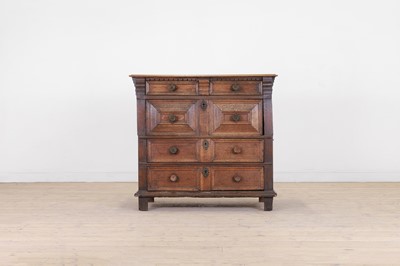 Lot 112 - A James II oak chest of drawers