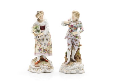 Lot 323 - A pair of Volkstedt porcelain figures