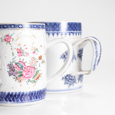 Lot 350 - Two Chinese export famille rose mugs