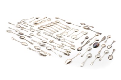 Lot 59 - A large collection of silver spoons