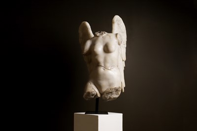 Lot 123 - A fibreglass winged torso