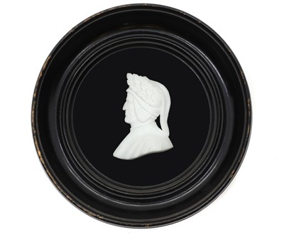 Lot 492 - A white paste relief of Dante Alighieri