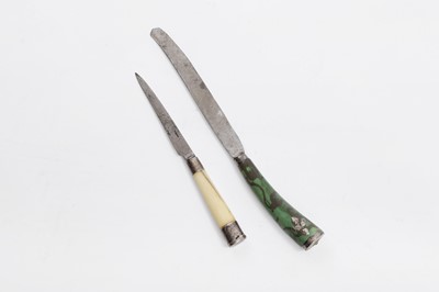 Lot 217 - Two silver-mounted fruit knives