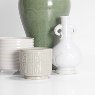 Lot 365 - A collection of Chinese monochrome porcelain