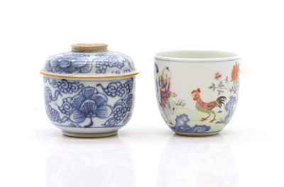 Lot 240 - A Chinese famille rose chicken cup