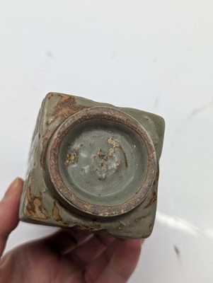 Lot 206 - A Chinese celadon-glazed cong vase