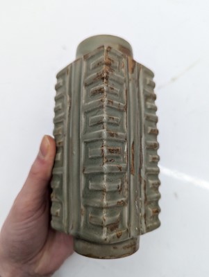 Lot 206 - A Chinese celadon-glazed cong vase