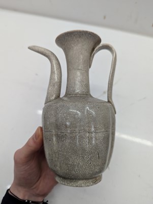 Lot 206 - A Chinese celadon-glazed cong vase