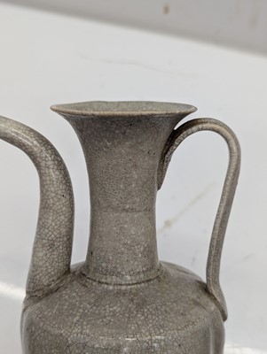Lot 206 - A Chinese celadon-glazed cong vase