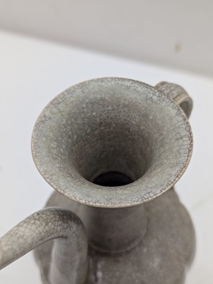 Lot 206 - A Chinese celadon-glazed cong vase