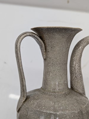 Lot 206 - A Chinese celadon-glazed cong vase