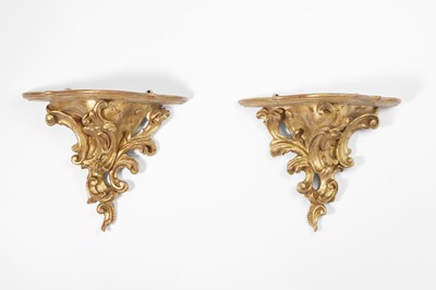 Lot 206 - A pair of giltwood wall brackets in the 18th-century style