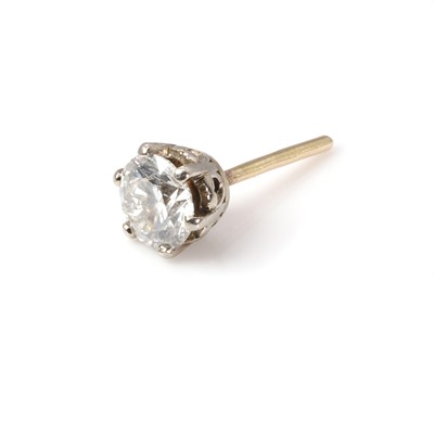 Lot 1100 - An 18ct gold diamond single stud earring