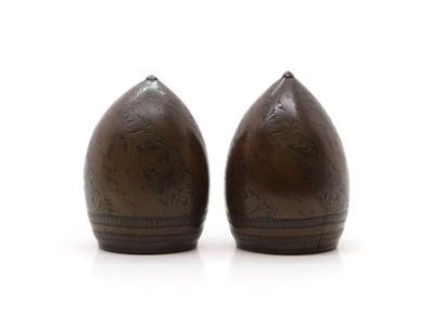 Lot 329 - A pair of carved coconut cups