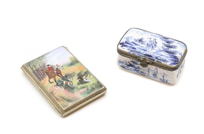 Lot 368 - A gilt metal and enamelled cigarette case