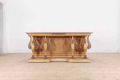 Lot 567 - An Empire-style bleached wooden console table