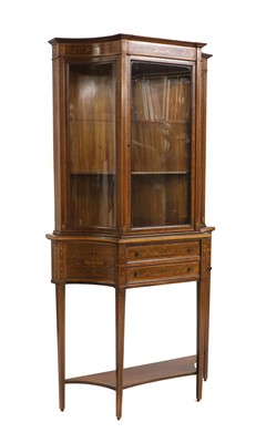 Lot 608 - An Edwardian inlaid mahogany display cabinet