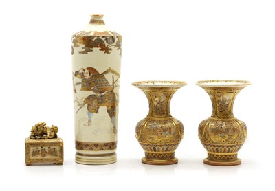 Lot 90A - A pair of Satsuma vases