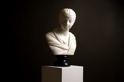 Lot A carved marble bust of Plautilla