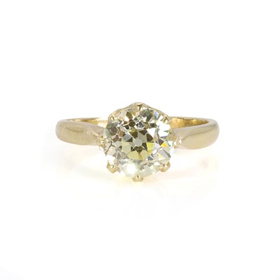 Lot 197 - An 18ct gold fancy coloured diamond solitaire ring