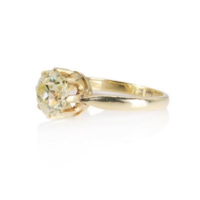 Lot 197 - An 18ct gold fancy coloured diamond solitaire ring