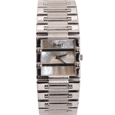 Lot 1478 - An 18ct white gold Piaget Dancer quartz bracelet watch