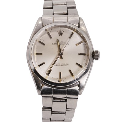 Lot 1468 - A gentlemen's stainless steel Rolex Oyster Perpetual automatic bracelet watch, c.1950's