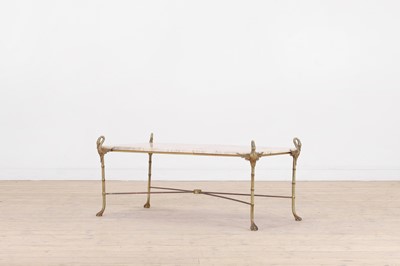 Lot 458 - A gilt-brass and marble coffee table in the Empire taste