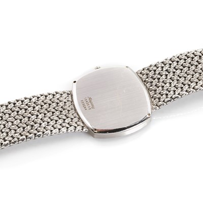 Lot 1473 - A 18ct white gold diamond set Piaget for Asprey automatic bracelet watch, c.1970's