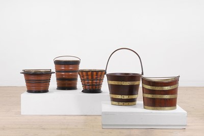 Lot 137 - Five various peat buckets