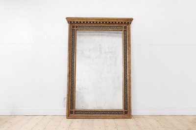 Lot 565 - A painted and parcel-gilt wooden pier mirror