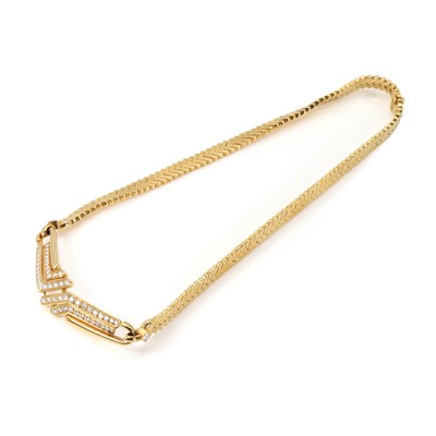 Lot 1126 - An 18ct gold diamond necklace, by OJ Perrin