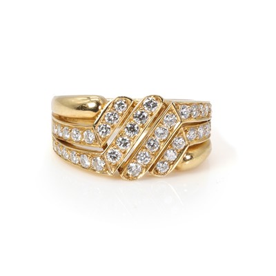 Lot 1128 - An 18ct gold diamond ring, by OJ Perrin