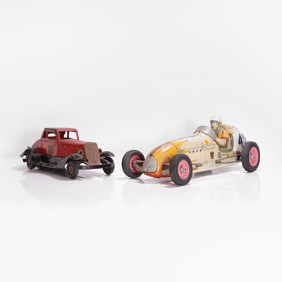 Lot 422 - Two tinplate toy racing cars