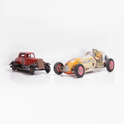 Lot 422 - Two tinplate toy racing cars