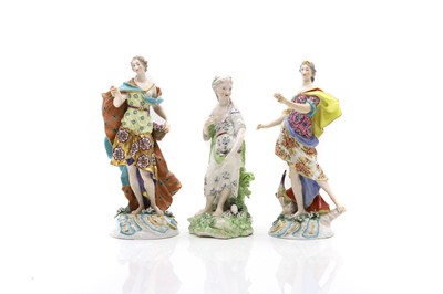 Lot 284 - A group of three Derby porcelain figurines