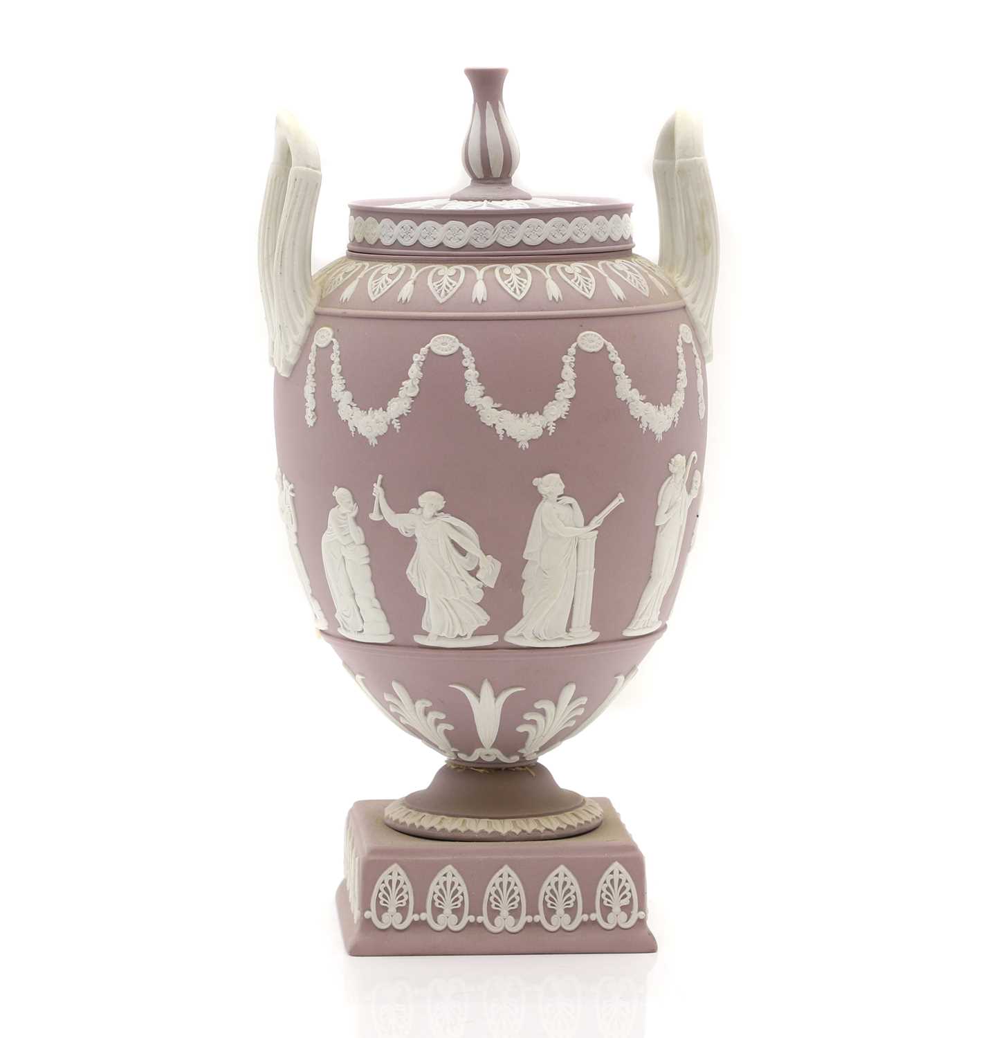 Lot 95 - A Wedgwood Jasperware presentation vase and cover