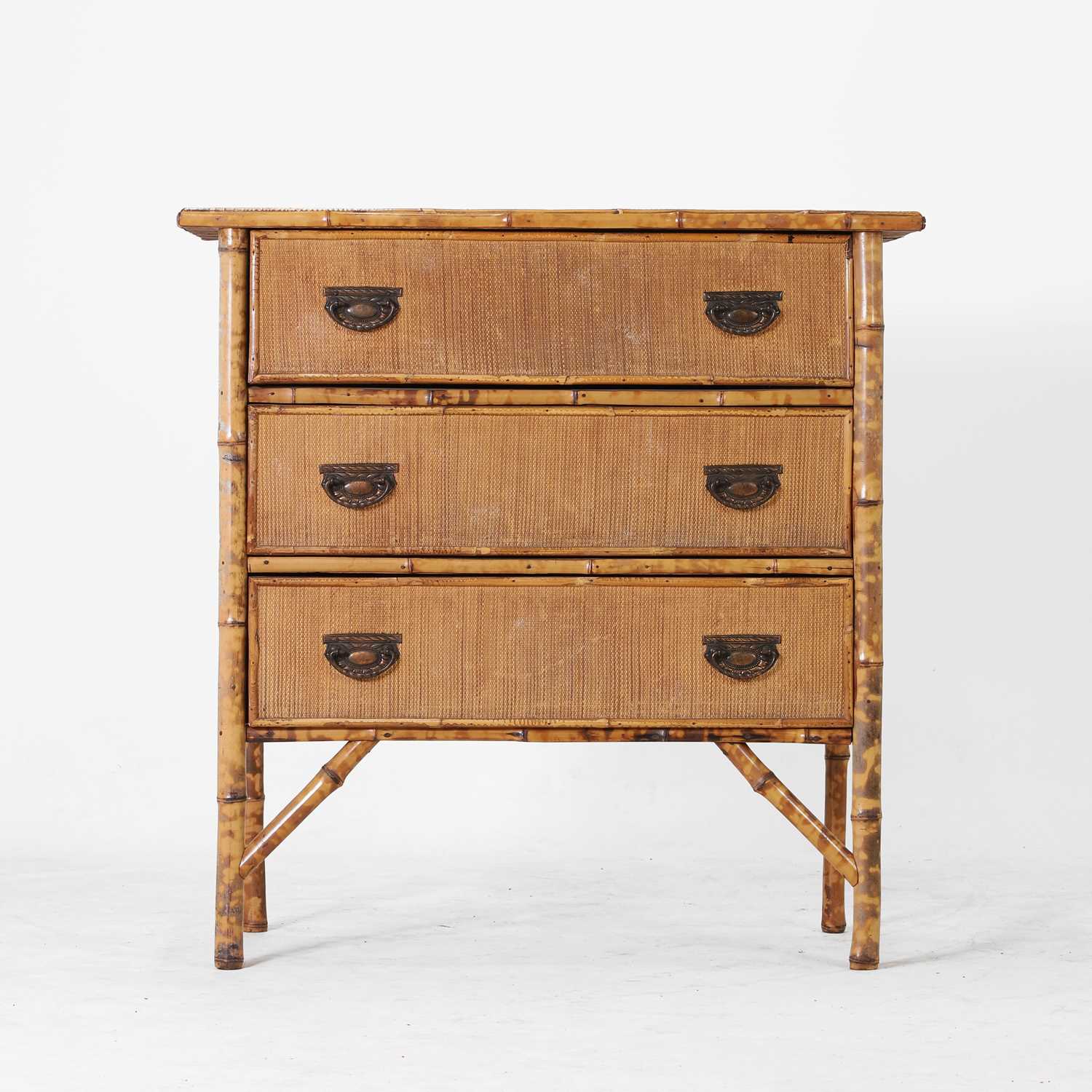 Lot 387 - A Victorian bamboo and rattan chest