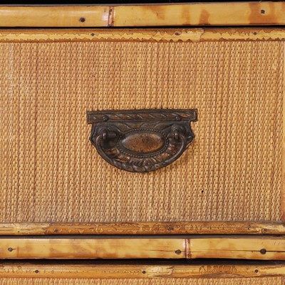 Lot 387 - A Victorian bamboo and rattan chest