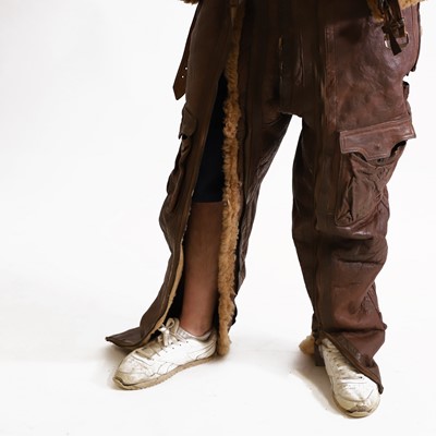 Lot 423 - A sheepskin flying jacket and trousers