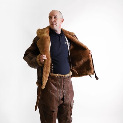 Lot 423 - A sheepskin flying jacket and trousers