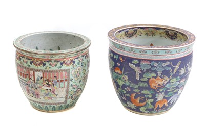 Lot 162 - Two Chinese porcelain fish bowls