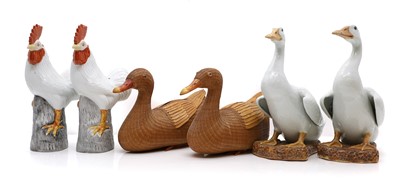 Lot 365 - A pair of porcelain ducks