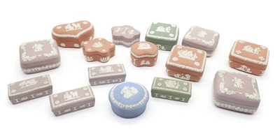 Lot 130 - A collection of Wedgwood Jasperware boxes and covers