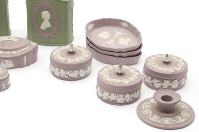 Lot 113 - A collection of Wedgwood lavender Jasperware items