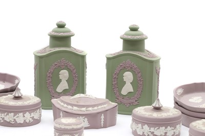 Lot 113 - A collection of Wedgwood lavender Jasperware items