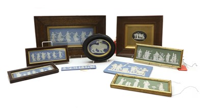 Lot 109 - A group of seven framed Wedgwood Jasperware plaques